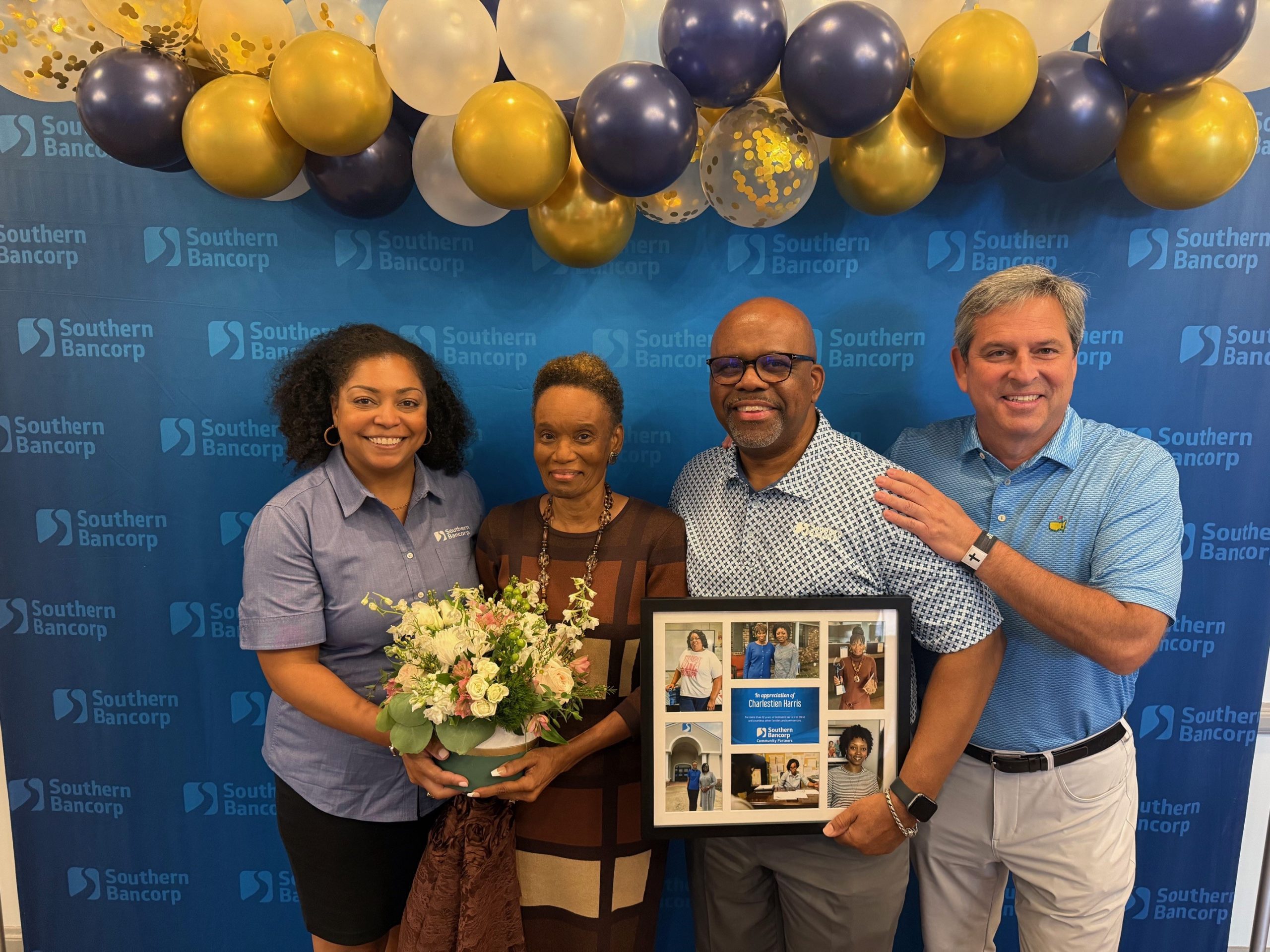 John celebrates the retirement of long-time SBCP financial counselor, Charlestien Harris